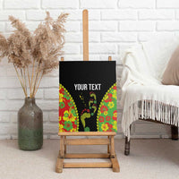 Personalised Vanuatu Running Canvas Wall Art Footprint and Hibiscus Polynesian Style LT03 - Polynesian Pride