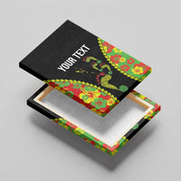 Personalised Vanuatu Running Canvas Wall Art Footprint and Hibiscus Polynesian Style LT03 - Polynesian Pride