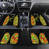 Personalised Vanuatu Running Car Mats Footprint and Hibiscus Polynesian Style LT03 Set 4pcs Black - Polynesian Pride