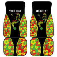Personalised Vanuatu Running Car Mats Footprint and Hibiscus Polynesian Style LT03 - Polynesian Pride