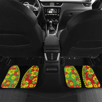 Personalised Vanuatu Running Car Mats Footprint and Hibiscus Polynesian Style LT03 Set 2pcs - Back Black - Polynesian Pride