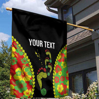 Personalised Vanuatu Running Garden Flag Footprint and Hibiscus Polynesian Style LT03 - Polynesian Pride
