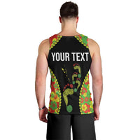 Personalised Vanuatu Running Men Tank Top Footprint and Hibiscus Polynesian Style LT03 - Polynesian Pride