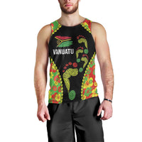 Personalised Vanuatu Running Men Tank Top Footprint and Hibiscus Polynesian Style LT03 - Polynesian Pride