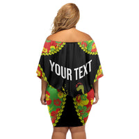 Personalised Vanuatu Running Off Shoulder Short Dress Footprint and Hibiscus Polynesian Style LT03 - Polynesian Pride