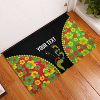 Personalised Vanuatu Running Rubber Doormat Footprint and Hibiscus Polynesian Style LT03 - Polynesian Pride