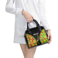 Personalised Vanuatu Running Shoulder Handbag Footprint and Hibiscus Polynesian Style