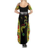 Personalised Vanuatu Running Summer Maxi Dress Footprint and Hibiscus Polynesian Style LT03 - Polynesian Pride