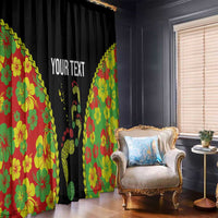 Personalised Vanuatu Running Window Curtain Footprint and Hibiscus Polynesian Style LT03 - Polynesian Pride