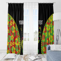 Personalised Vanuatu Running Window Curtain Footprint and Hibiscus Polynesian Style LT03 - Polynesian Pride