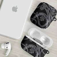 Hawaiian Kakau Art and Hisbiscus Tattoo AirPods Case Tribal Pattern-Silver Style LT03 - Polynesian Pride