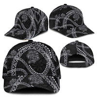 Hawaiian Kakau Art and Hisbiscus Tattoo Classic Cap Tribal Pattern-Silver Style LT03 - Polynesian Pride