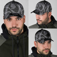 Hawaiian Kakau Art and Hisbiscus Tattoo Classic Cap Tribal Pattern-Silver Style LT03 - Polynesian Pride