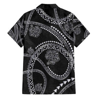 Hawaiian Kakau Art and Hisbiscus Tattoo Family Matching Puletasi and Hawaiian Shirt Tribal Pattern-Silver Style - Polynesian Pride
