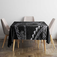Hawaiian Kakau Art and Hisbiscus Tattoo Tablecloth Tribal Pattern-Silver Style LT03 - Polynesian Pride