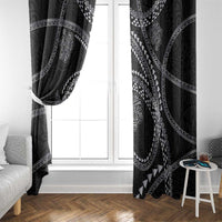 Hawaiian Kakau Art and Hisbiscus Tattoo Window Curtain Tribal Pattern-Silver Style LT03 - Polynesian Pride