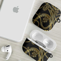 Hawaiian Kakau Art and Hisbiscus Tattoo AirPods Case Tribal Pattern-Gold Style LT03 - Polynesian Pride