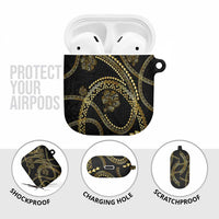Hawaiian Kakau Art and Hisbiscus Tattoo AirPods Case Tribal Pattern-Gold Style LT03 - Polynesian Pride