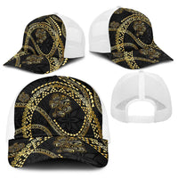 Hawaiian Kakau Art and Hisbiscus Tattoo Baseball Net Cap Tribal Pattern-Gold Style LT03 - Polynesian Pride