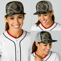 Hawaiian Kakau Art and Hisbiscus Tattoo Baseball Net Cap Tribal Pattern-Gold Style LT03 - Polynesian Pride