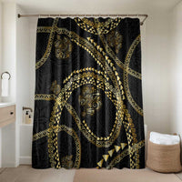 Hawaiian Kakau Art and Hisbiscus Tattoo Bathroom Set Tribal Pattern-Gold Style - Polynesian Pride