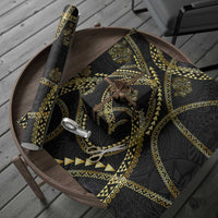 Hawaiian Kakau Art and Hisbiscus Tattoo Wrapping Paper Tribal Pattern-Gold Style LT03 - Polynesian Pride