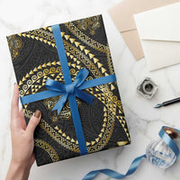 Hawaiian Kakau Art and Hisbiscus Tattoo Wrapping Paper Tribal Pattern-Gold Style LT03 - Polynesian Pride
