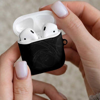 Hawaiian Kakau Art and Hisbiscus Tattoo AirPods Case Tribal Pattern-Black Gradient Style LT03 - Polynesian Pride