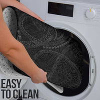 Hawaiian Kakau Art and Hisbiscus Tattoo Bathroom Set Tribal Pattern-Black Gradient Style - Polynesian Pride