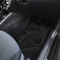 Hawaiian Kakau Art and Hisbiscus Tattoo Car Mats Tribal Pattern-Black Gradient Style - Polynesian Pride