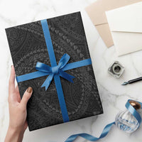Hawaiian Kakau Art and Hisbiscus Tattoo Wrapping Paper Tribal Pattern-Black Gradient Style LT03 - Polynesian Pride