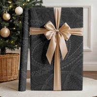 Hawaiian Kakau Art and Hisbiscus Tattoo Wrapping Paper Tribal Pattern-Black Gradient Style LT03 - Polynesian Pride