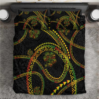 Hawaiian Kakau Art and Hisbiscus Tattoo Bedding Set Tribal Pattern-Reggae Style - Polynesian Pride