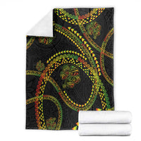 Hawaiian Kakau Art and Hisbiscus Tattoo Blanket Tribal Pattern-Reggae Style - Polynesian Pride
