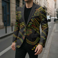 Hawaiian Kakau Art and Hisbiscus Tattoo Blazer Tribal Pattern-Reggae Style - Polynesian Pride