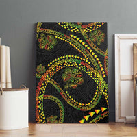 Hawaiian Kakau Art and Hisbiscus Tattoo Canvas Wall Art Tribal Pattern-Reggae Style - Polynesian Pride