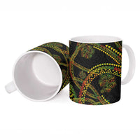 Hawaiian Kakau Art and Hisbiscus Tattoo Ceramic Mug Tribal Pattern-Reggae Style - Polynesian Pride