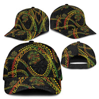 Hawaiian Kakau Art and Hisbiscus Tattoo Classic Cap Tribal Pattern-Reggae Style LT03 - Polynesian Pride