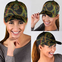 Hawaiian Kakau Art and Hisbiscus Tattoo Classic Cap Tribal Pattern-Reggae Style LT03 - Polynesian Pride