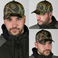Hawaiian Kakau Art and Hisbiscus Tattoo Classic Cap Tribal Pattern-Reggae Style LT03 - Polynesian Pride