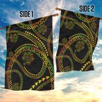 Hawaiian Kakau Art and Hisbiscus Tattoo Garden Flag Tribal Pattern-Reggae Style - Polynesian Pride