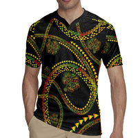 Hawaiian Kakau Art and Hisbiscus Tattoo Rugby Jersey Tribal Pattern-Reggae Style - Polynesian Pride