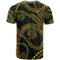 Hawaiian Kakau Art and Hisbiscus Tattoo T Shirt Tribal Pattern-Reggae Style - Polynesian Pride