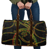 Hawaiian Kakau Art and Hisbiscus Tattoo Travel Bag Tribal Pattern-Reggae Style - Polynesian Pride