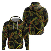 Hawaiian Kakau Art and Hisbiscus Tattoo Zip Hoodie Tribal Pattern-Reggae Style - Polynesian Pride