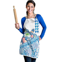 Hawaiian Abstract Sea Turtle Apron Polynesian Tapa Art and Kakau Tattoo White WaterColor - Polynesian Pride