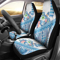 Hawaiian Abstract Sea Turtle Car Seat Cover Polynesian Tapa Art and Kakau Tattoo White WaterColor - Polynesian Pride
