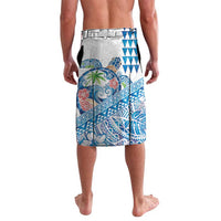 Hawaiian Abstract Sea Turtle Lavalava Polynesian Tapa Art and Kakau Tattoo White WaterColor LT03 - Polynesian Pride