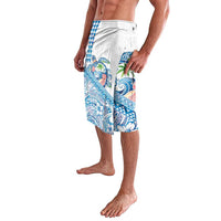 Hawaiian Abstract Sea Turtle Lavalava Polynesian Tapa Art and Kakau Tattoo White WaterColor LT03 - Polynesian Pride