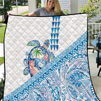 Hawaiian Abstract Sea Turtle Quilt Polynesian Tapa Art and Kakau Tattoo White WaterColor - Polynesian Pride